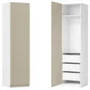 Шкаф распашной Байонна латте 60х232,2х54,5  с 2 полками, штангой и 3 ящиками ЛДСП каркас белый